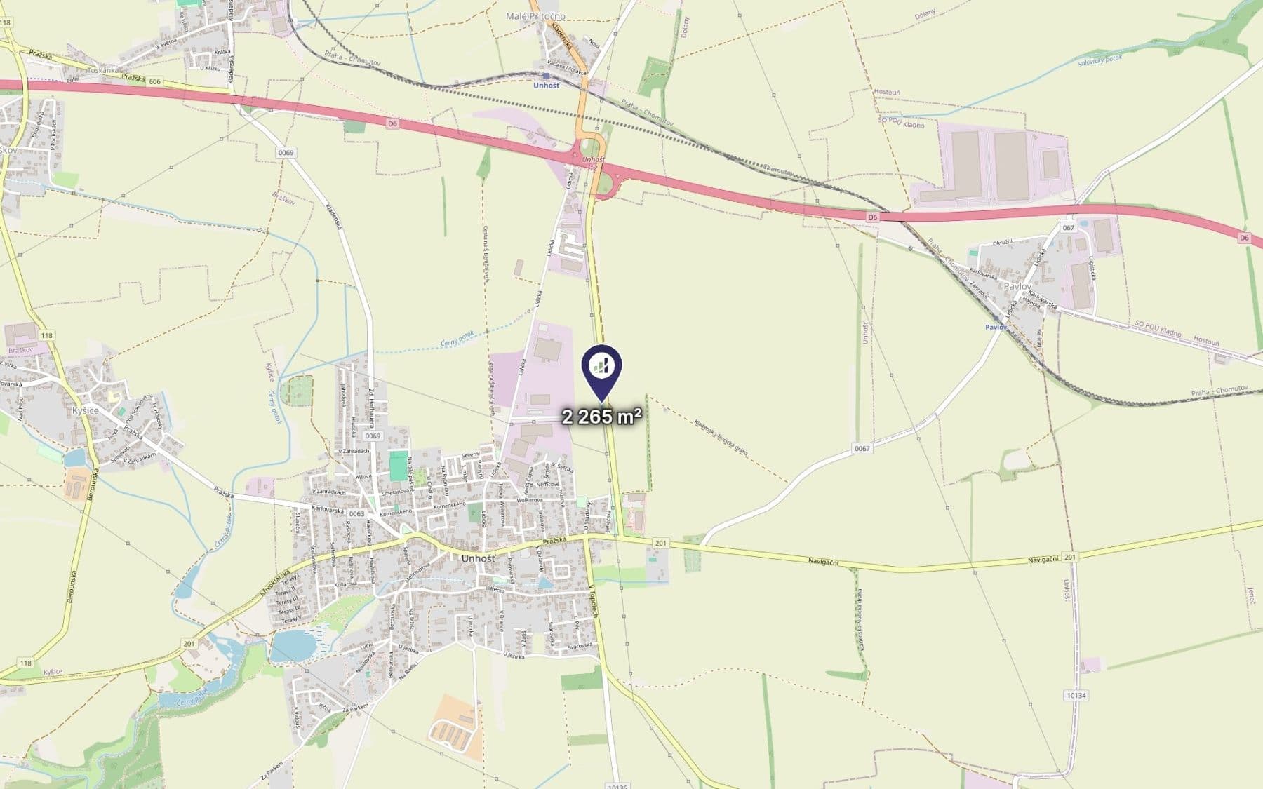 Prodej pozemku 2.265 m², Unhošť, Středočeský kraj Prodej pozemku 2.265 m², Unhošť, Středočeský kraj