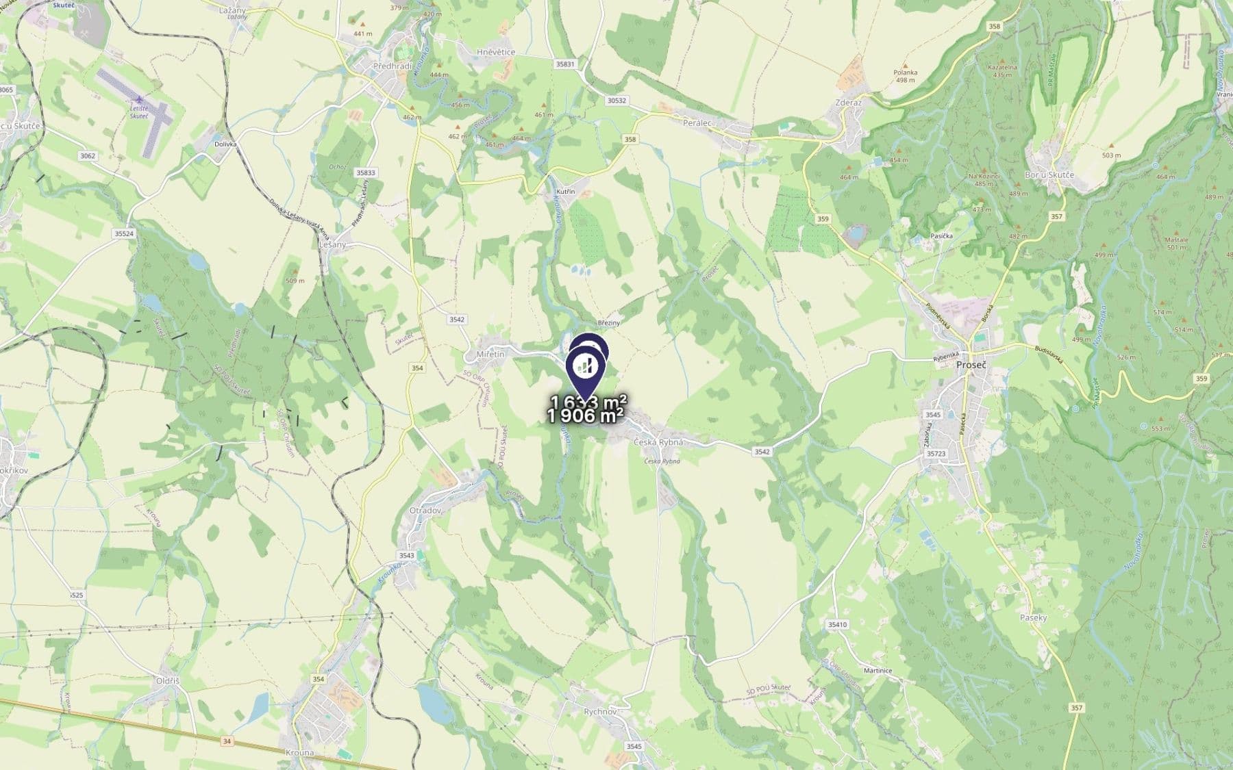 Prodej pozemku 3.539 m², Proseč, Pardubický kraj Prodej pozemku 3.539 m², Proseč, Pardubický kraj