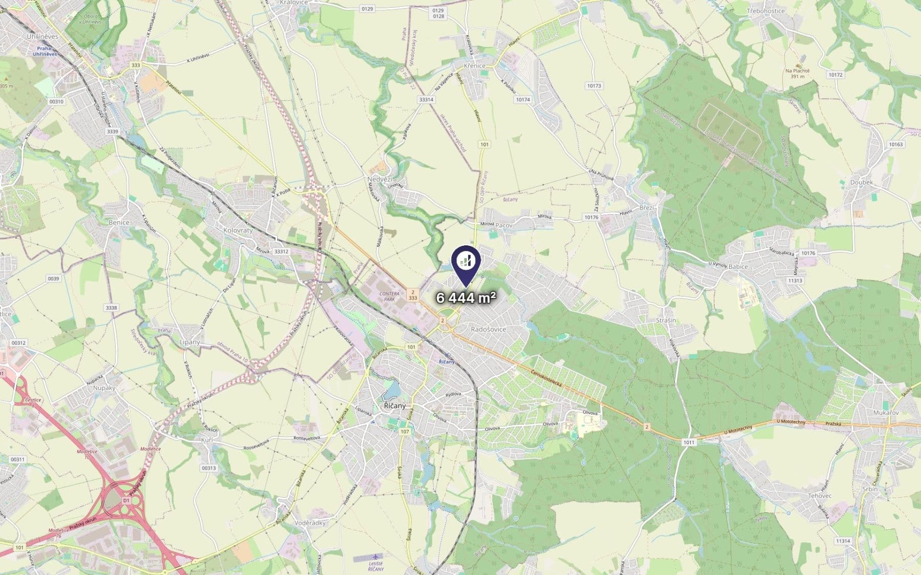 Prodej pozemku 6.444 m², Říčany, Středočeský kraj Prodej pozemku 6.444 m², Říčany, Středočeský kraj