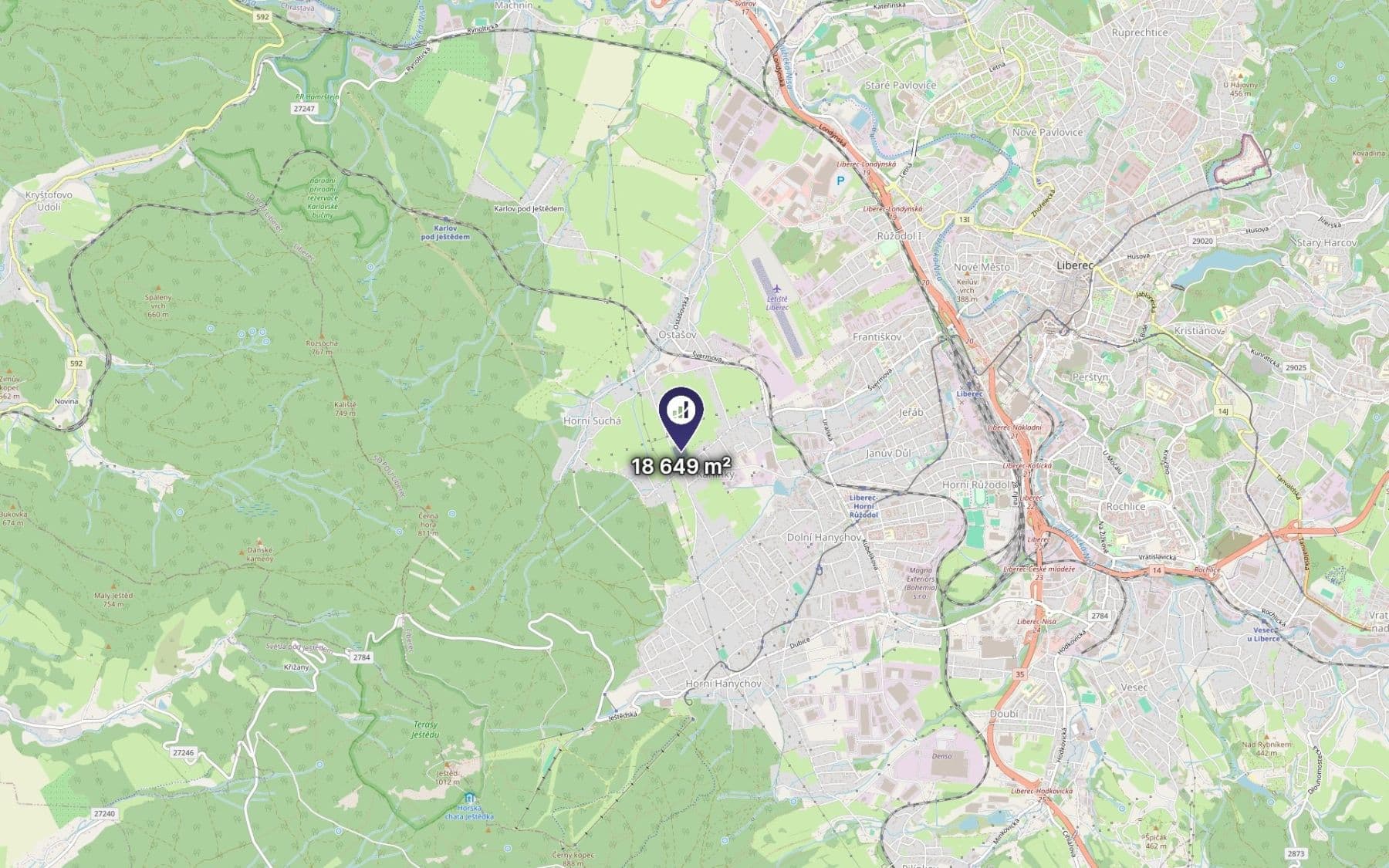 Prodej pozemku 18.649 m², Liberec, Liberecký kraj Prodej pozemku 18.649 m², Liberec, Liberecký kraj