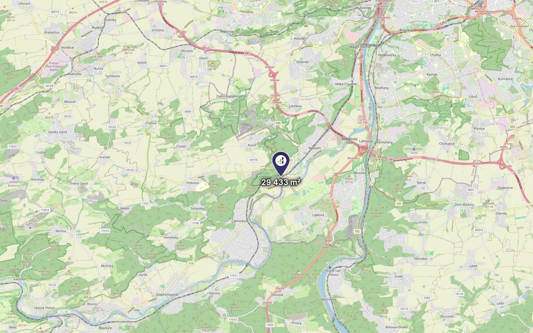 Prodej pozemku 29.433 m², Černošice, Středočeský kraj Prodej pozemku 29.433 m², Černošice, Středočeský kraj