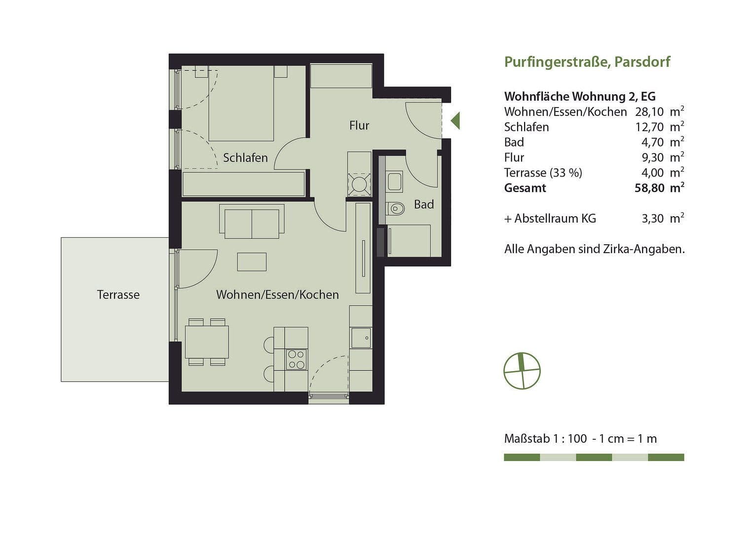 Prodej bytu 2+1 59 m², Parsdorf, Bavorsko Prodej bytu 2+1 59 m², Parsdorf, Bavorsko