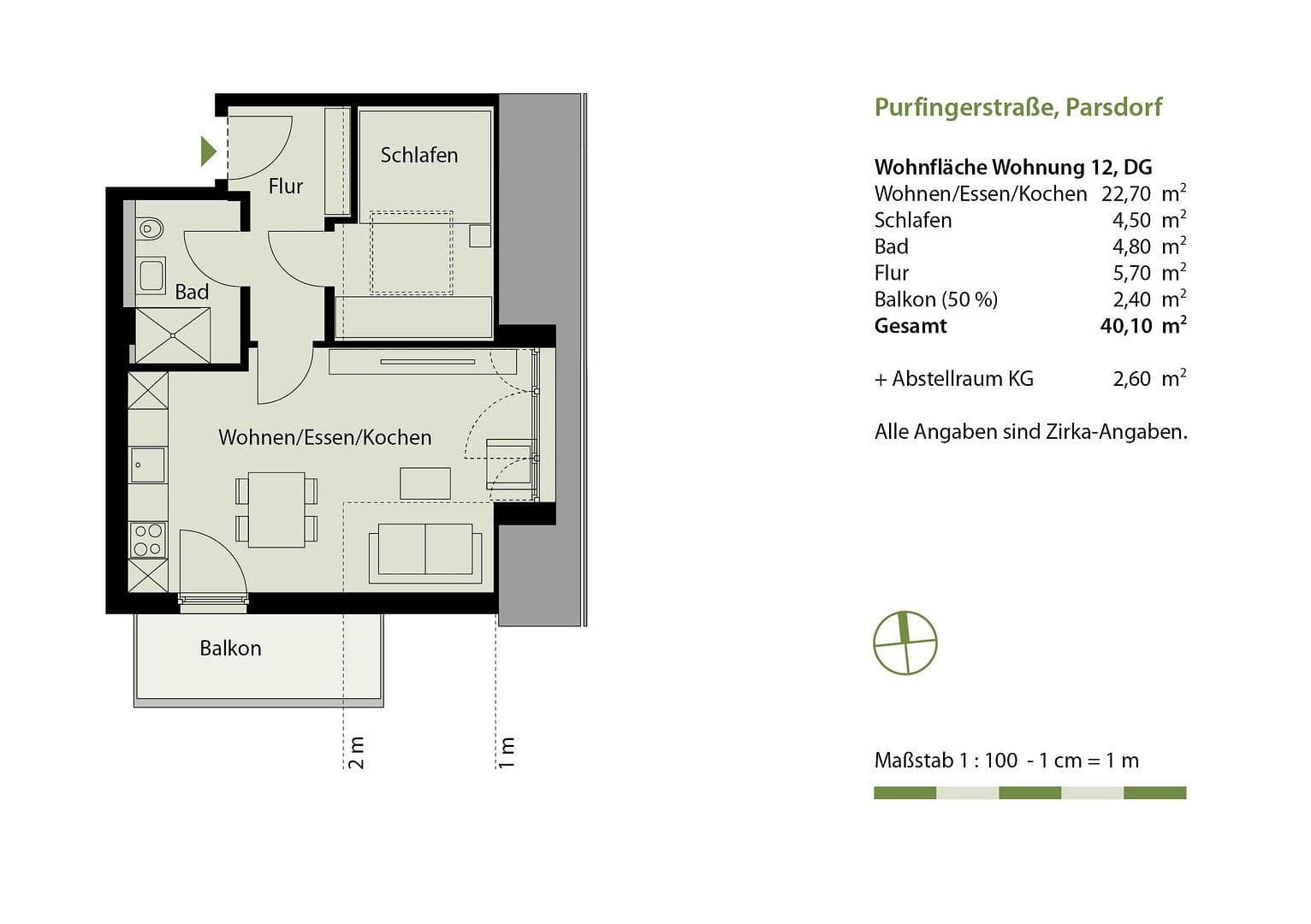 Prodej bytu 2+1 41 m², Parsdorf, Bavorsko Prodej bytu 2+1 41 m², Parsdorf, Bavorsko
