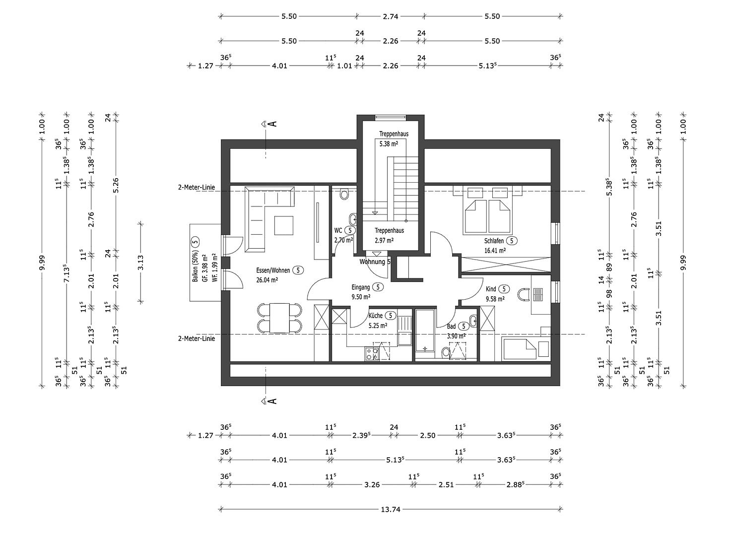 Pronájem bytu 3+1 74 m², Liebigstraße 16a, Waldkraiburg, Bavorsko Pronájem bytu 3+1 74 m², Liebigstraße 16a, Waldkraiburg, Bavorsko