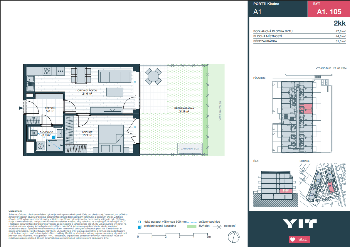 Pronájem bytu 2+kk 48 m², Ke stadionu, Kladno, Středočeský kraj Pronájem bytu 2+kk 48 m², Ke stadionu, Kladno, Středočeský kraj