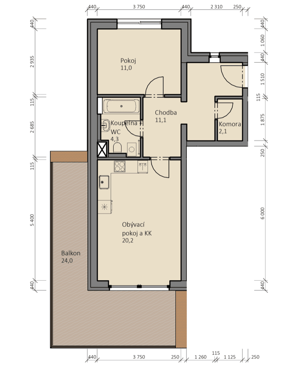 Pronájem bytu 2+kk 52 m², Lázeňská, Slaný, Středočeský kraj Pronájem bytu 2+kk 52 m², Lázeňská, Slaný, Středočeský kraj