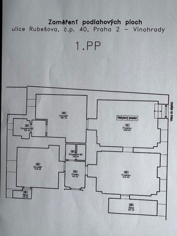 Prodej nebytového prostoru 94 m², Rubešova, Praha, Praha Prodej nebytového prostoru 94 m², Rubešova, Praha, Praha