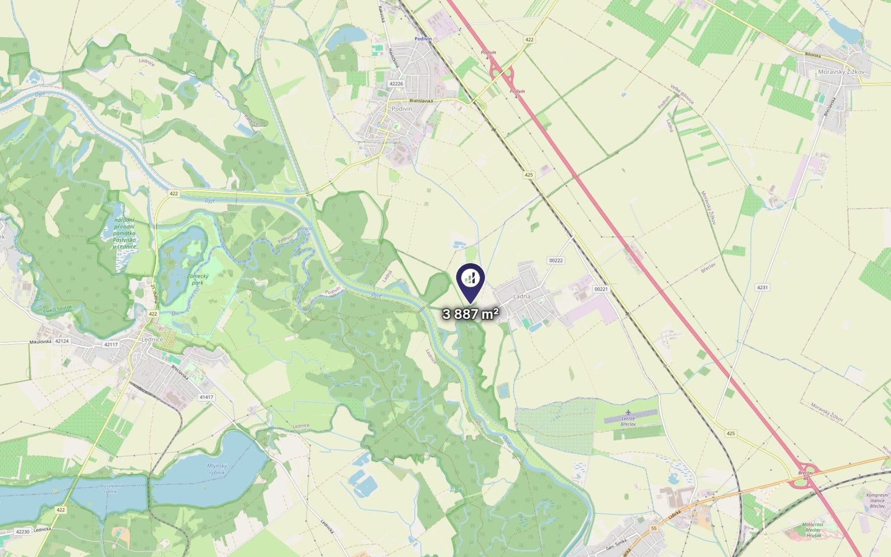 Prodej pozemku 3.887 m², Ladná, Jihomoravský kraj Prodej pozemku 3.887 m², Ladná, Jihomoravský kraj