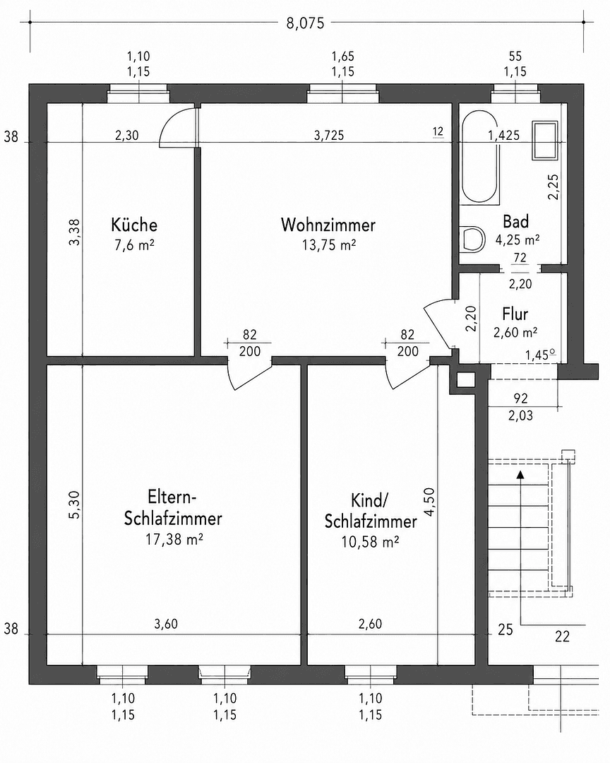 Pronájem bytu 3+1 52 m², Uferstraße 39, Castrop-Rauxel, Severní Porýní-Vestfálsko Pronájem bytu 3+1 52 m², Uferstraße 39, Castrop-Rauxel, Severní Porýní-Vestfálsko