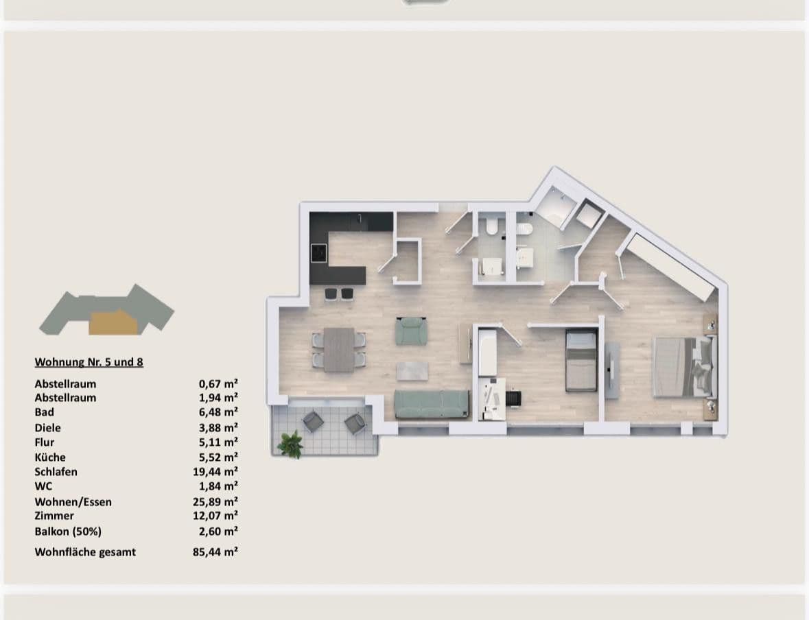 Pronájem bytu 3+1 86 m², Köln, Severní Porýní-Vestfálsko Pronájem bytu 3+1 86 m², Köln, Severní Porýní-Vestfálsko