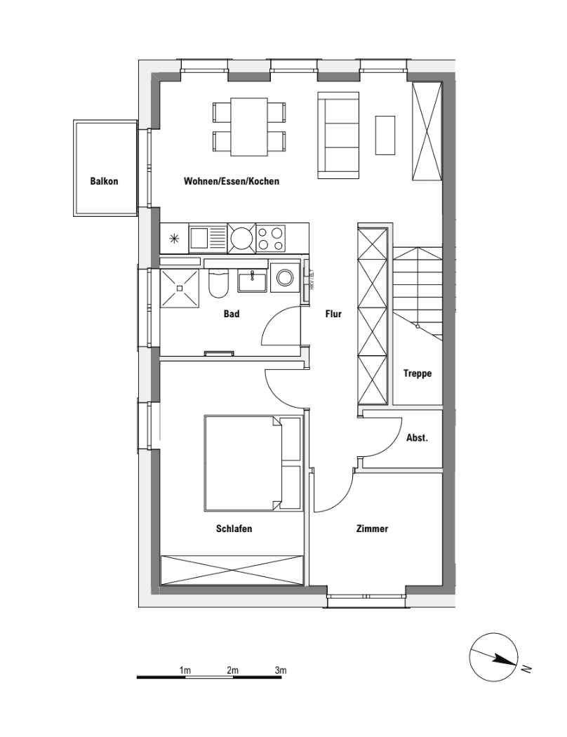 Pronájem bytu 3+1 59 m², Tempelhofer Str. 8, Zossen, Braniborsko Pronájem bytu 3+1 59 m², Tempelhofer Str. 8, Zossen, Braniborsko