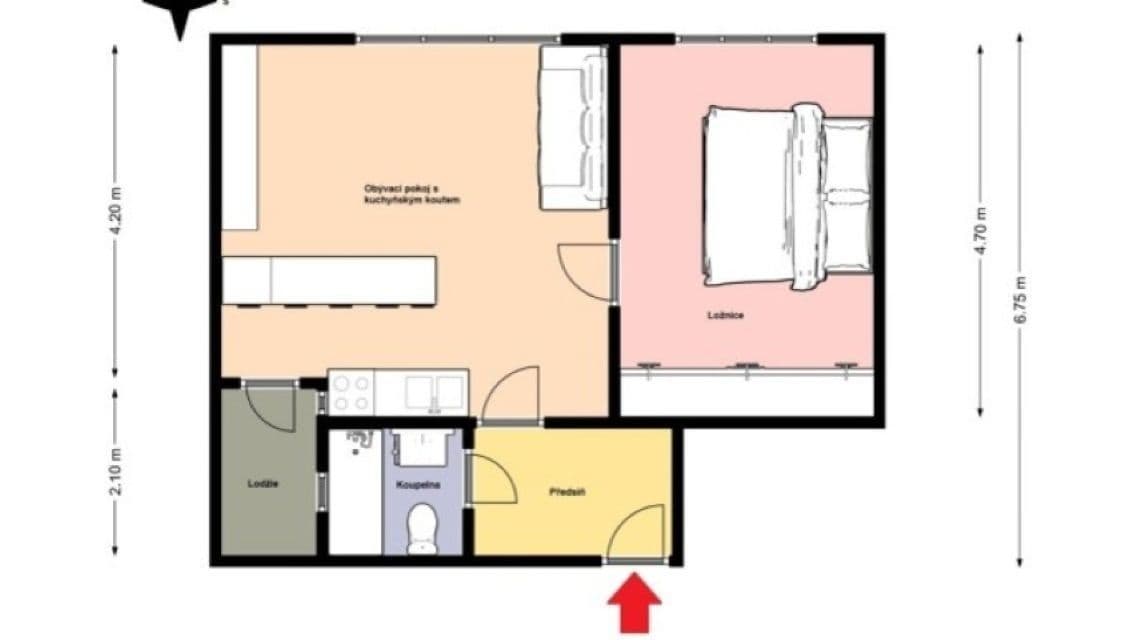 Pronájem bytu 2+kk 50 m², Vršovická, Praha, Praha Pronájem bytu 2+kk 50 m², Vršovická, Praha, Praha