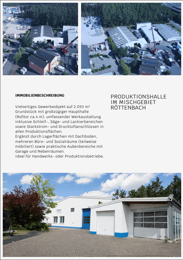 Prodej nebytového prostoru 2.093 m², Gewerbering 32a, Röttenbach, Bavorsko Prodej nebytového prostoru 2.093 m², Gewerbering 32a, Röttenbach, Bavorsko