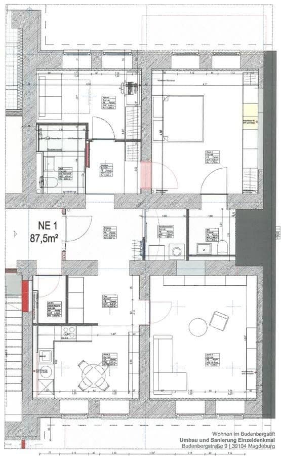 Pronájem bytu 4+1 88 m², Budenbergstraße 9, Magdeburg, Sasko-Anhaltsko Pronájem bytu 4+1 88 m², Budenbergstraße 9, Magdeburg, Sasko-Anhaltsko