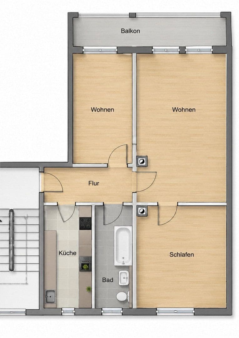 Pronájem bytu 3+1 62 m², Neubau 16, Elterlein, Sasko Pronájem bytu 3+1 62 m², Neubau 16, Elterlein, Sasko