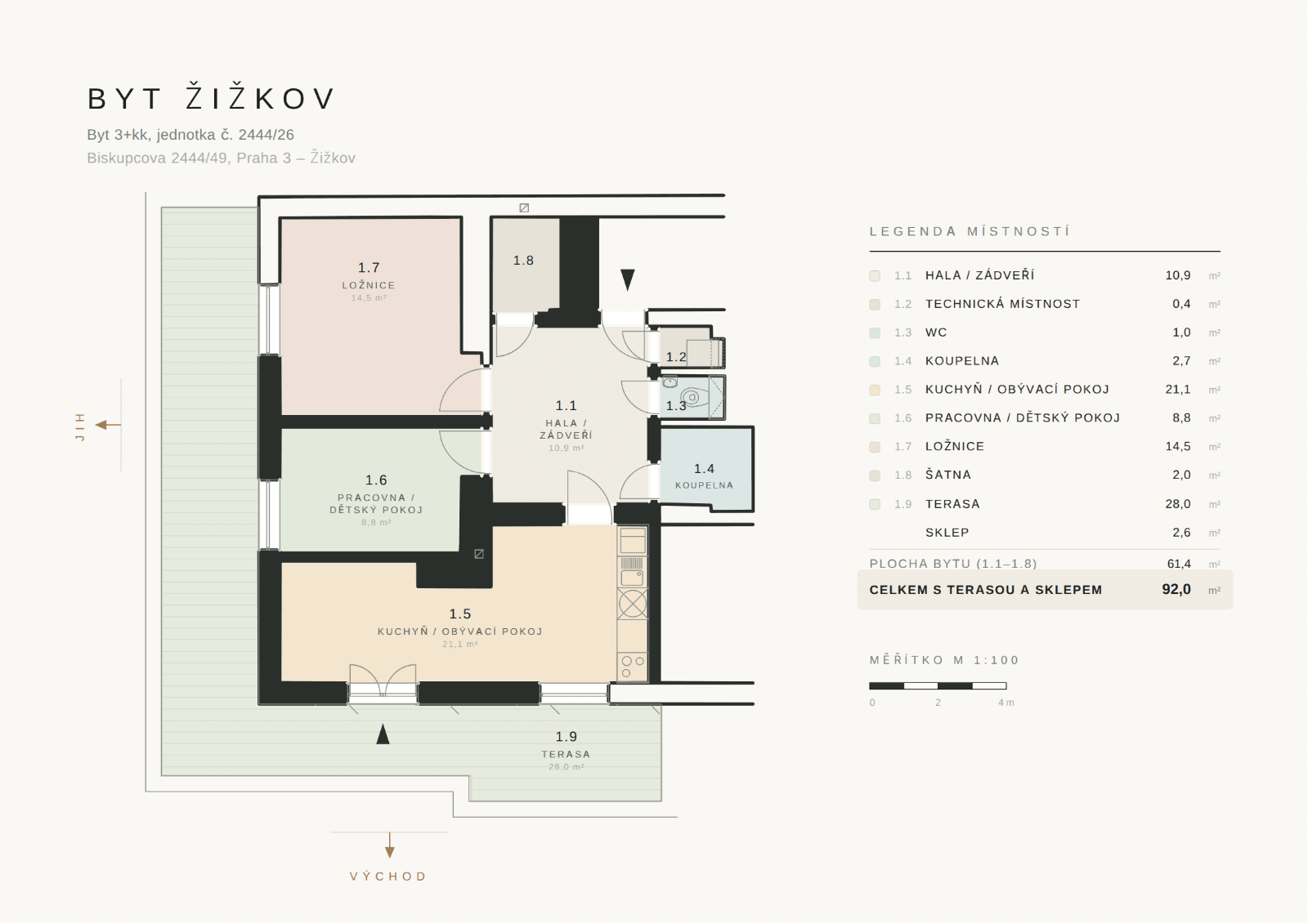 Prodej bytu 3+kk 61 m², Biskupcova, Praha, Praha Prodej bytu 3+kk 61 m², Biskupcova, Praha, Praha
