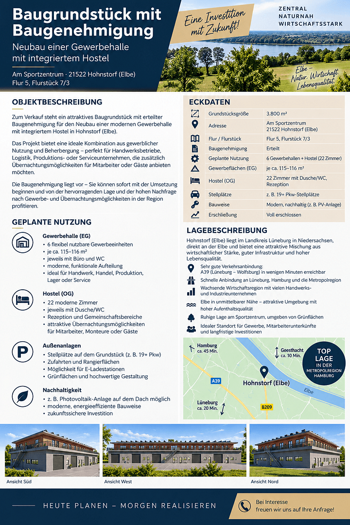 Prodej pozemku 3.800 m², Am Sportzentrum, Hohnstorf (Elbe), Dolní Sasko Prodej pozemku 3.800 m², Am Sportzentrum, Hohnstorf (Elbe), Dolní Sasko