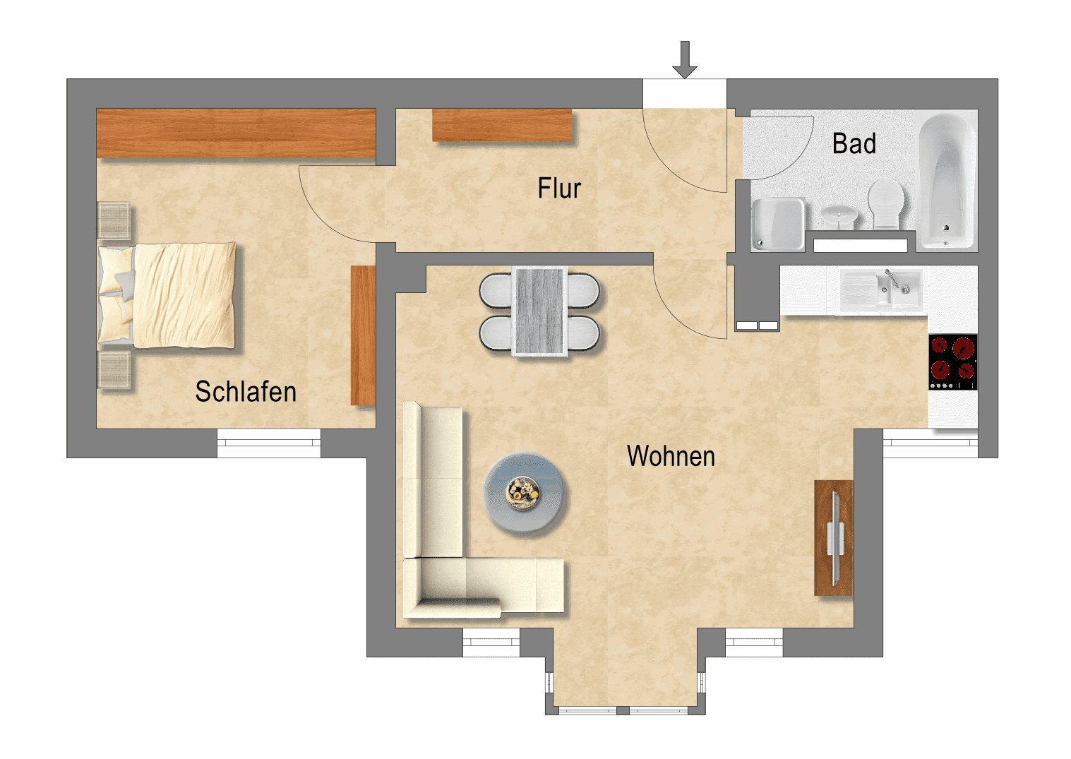 Pronájem bytu 2+1 52 m², Wolfratshauser Str. 243, München, Bavorsko Pronájem bytu 2+1 52 m², Wolfratshauser Str. 243, München, Bavorsko
