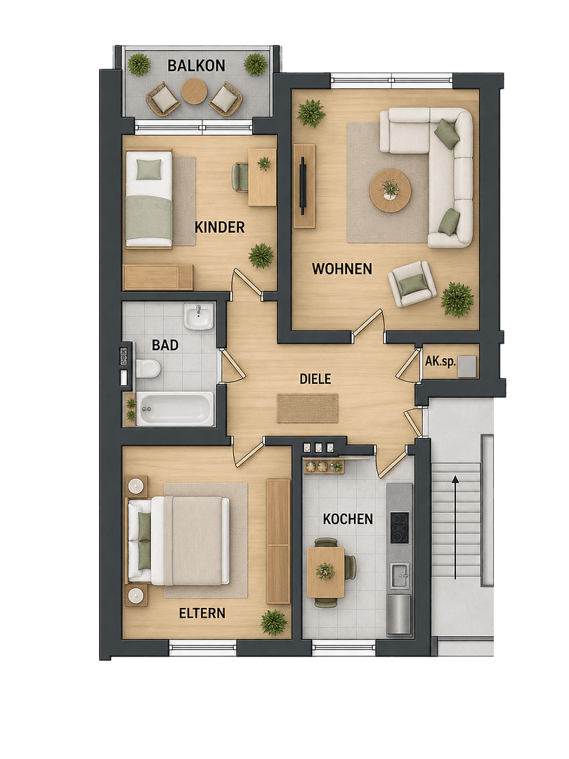 Pronájem bytu 3+1 70 m², Gustavstraße 72, Oberhausen, Severní Porýní-Vestfálsko Pronájem bytu 3+1 70 m², Gustavstraße 72, Oberhausen, Severní Porýní-Vestfálsko