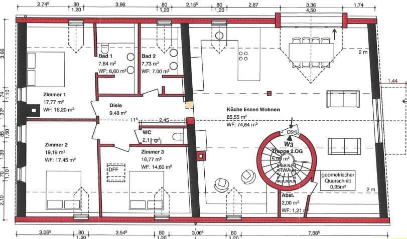 Pronájem bytu 5+1 150 m², Moselstraße 6, Osann-Monzel, Porýní-Falc Pronájem bytu 5+1 150 m², Moselstraße 6, Osann-Monzel, Porýní-Falc