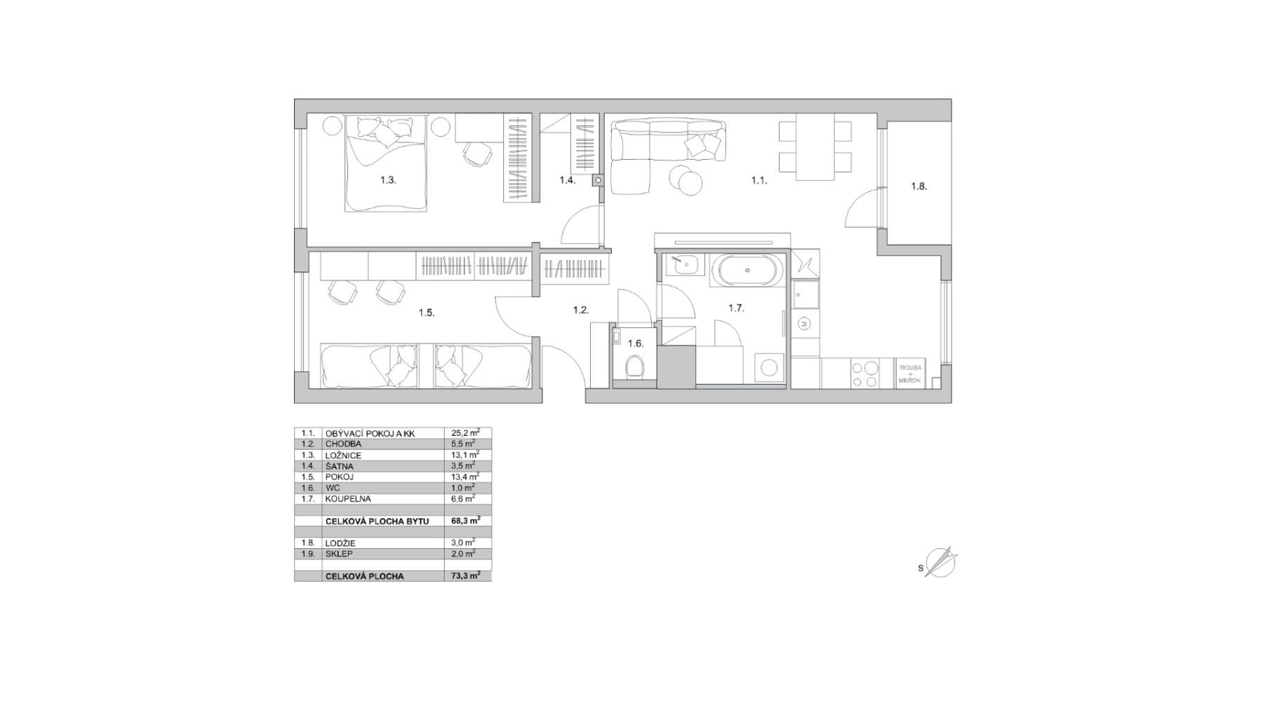 Prodej bytu 3+kk 73 m², Pospíchalova, Praha, Praha Prodej bytu 3+kk 73 m², Pospíchalova, Praha, Praha