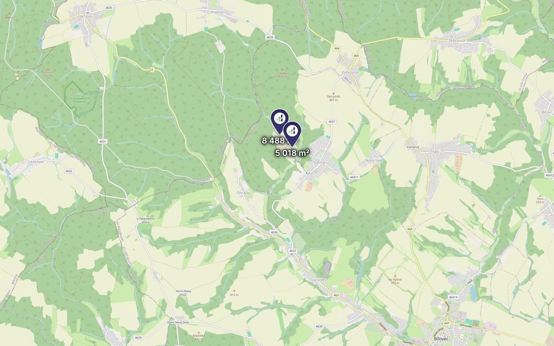 Prodej pozemku 13.506 m², Slatina, Moravskoslezský kraj Prodej pozemku 13.506 m², Slatina, Moravskoslezský kraj