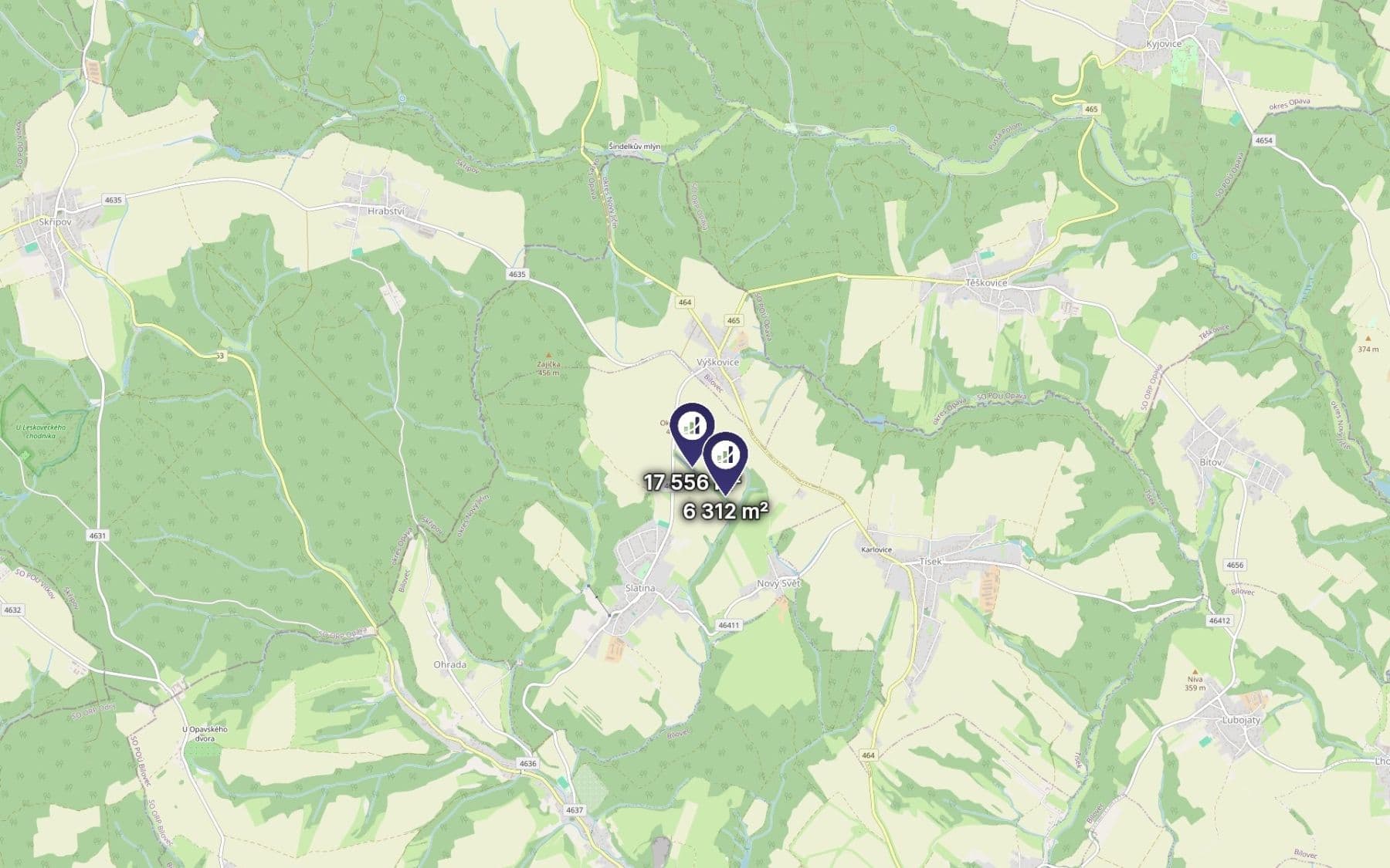 Prodej pozemku 23.868 m², Slatina, Moravskoslezský kraj Prodej pozemku 23.868 m², Slatina, Moravskoslezský kraj