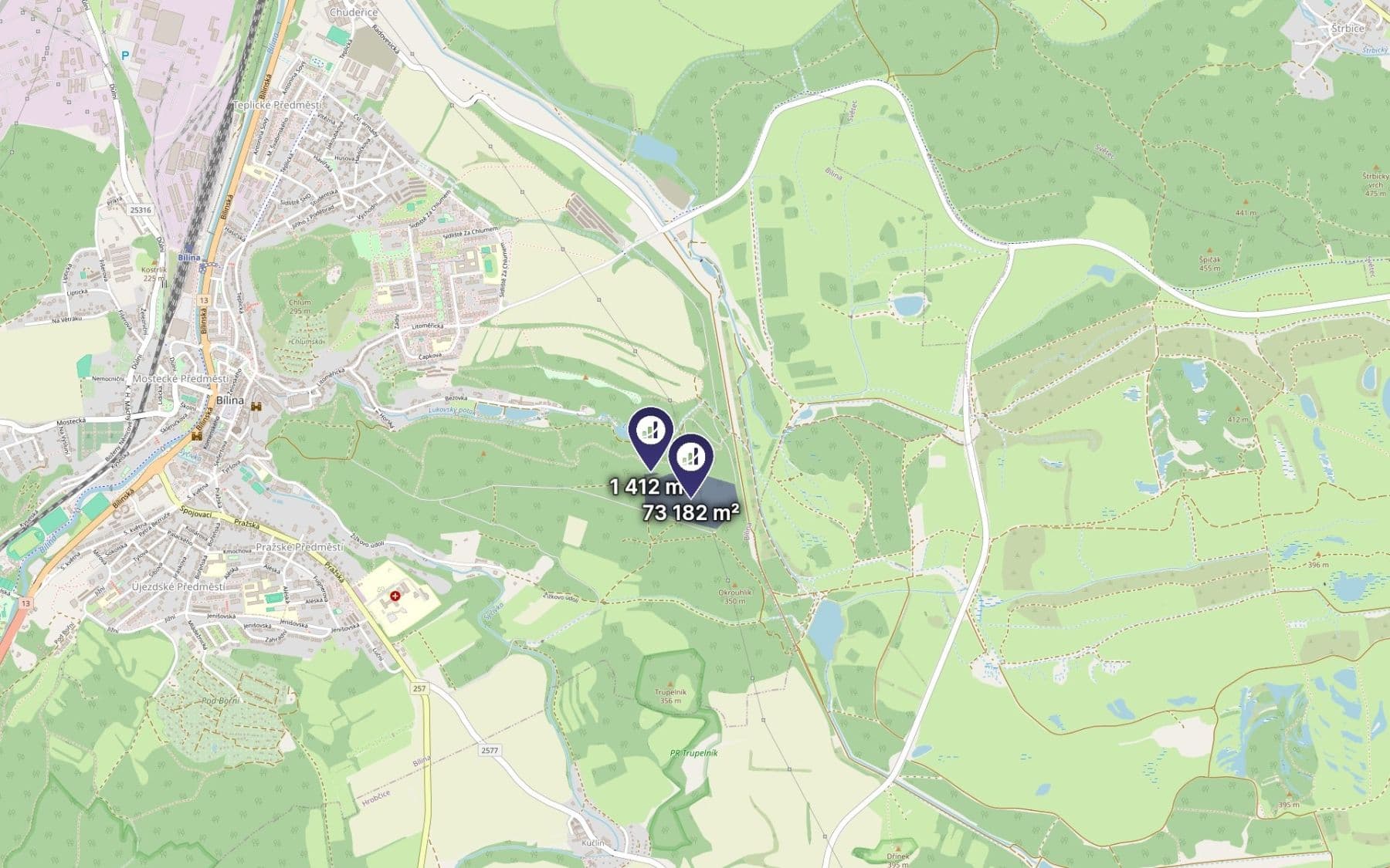 Prodej pozemku 74.594 m², Bílina, Ústecký kraj Prodej pozemku 74.594 m², Bílina, Ústecký kraj