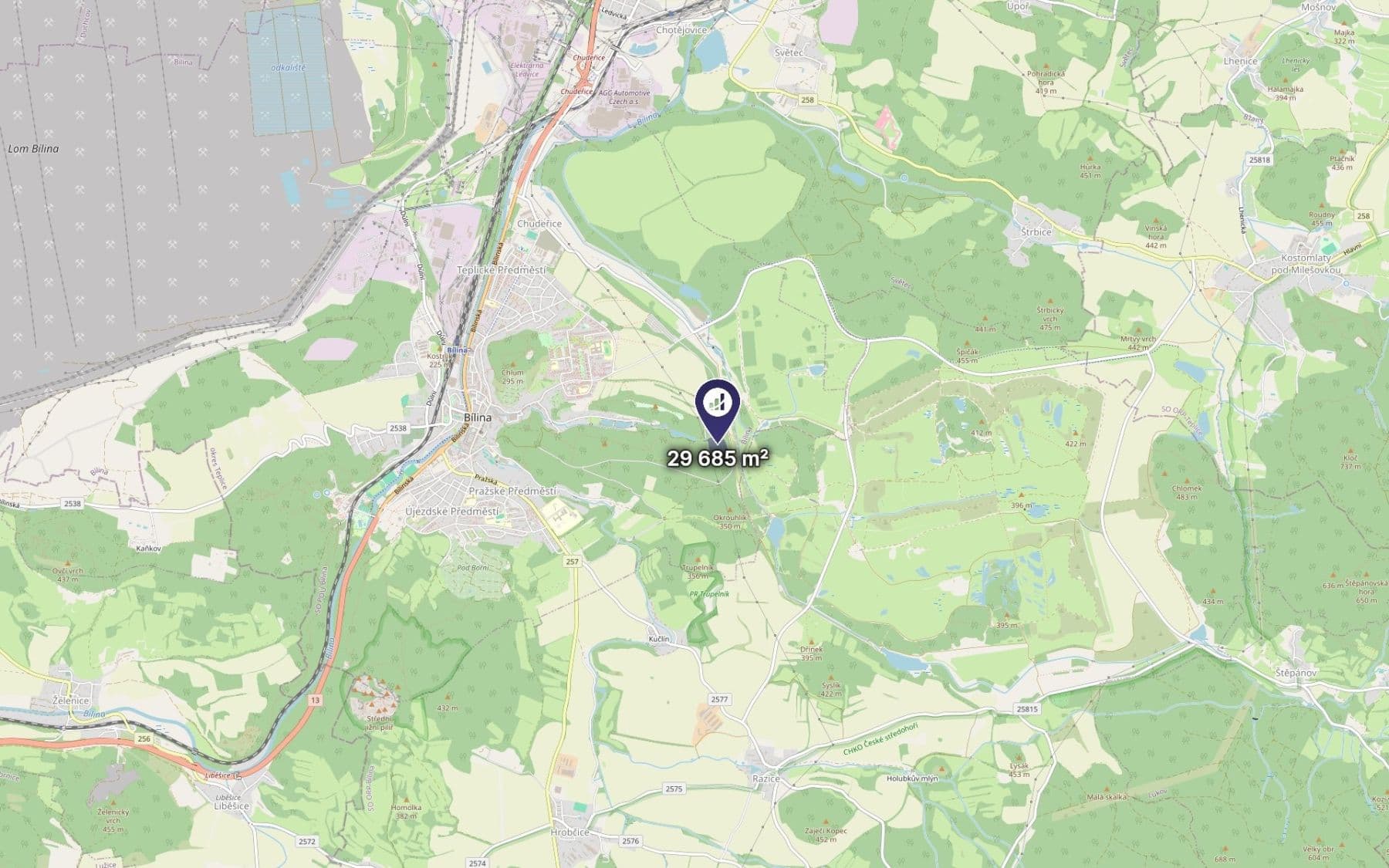 Prodej pozemku 29.685 m², Bílina, Ústecký kraj Prodej pozemku 29.685 m², Bílina, Ústecký kraj