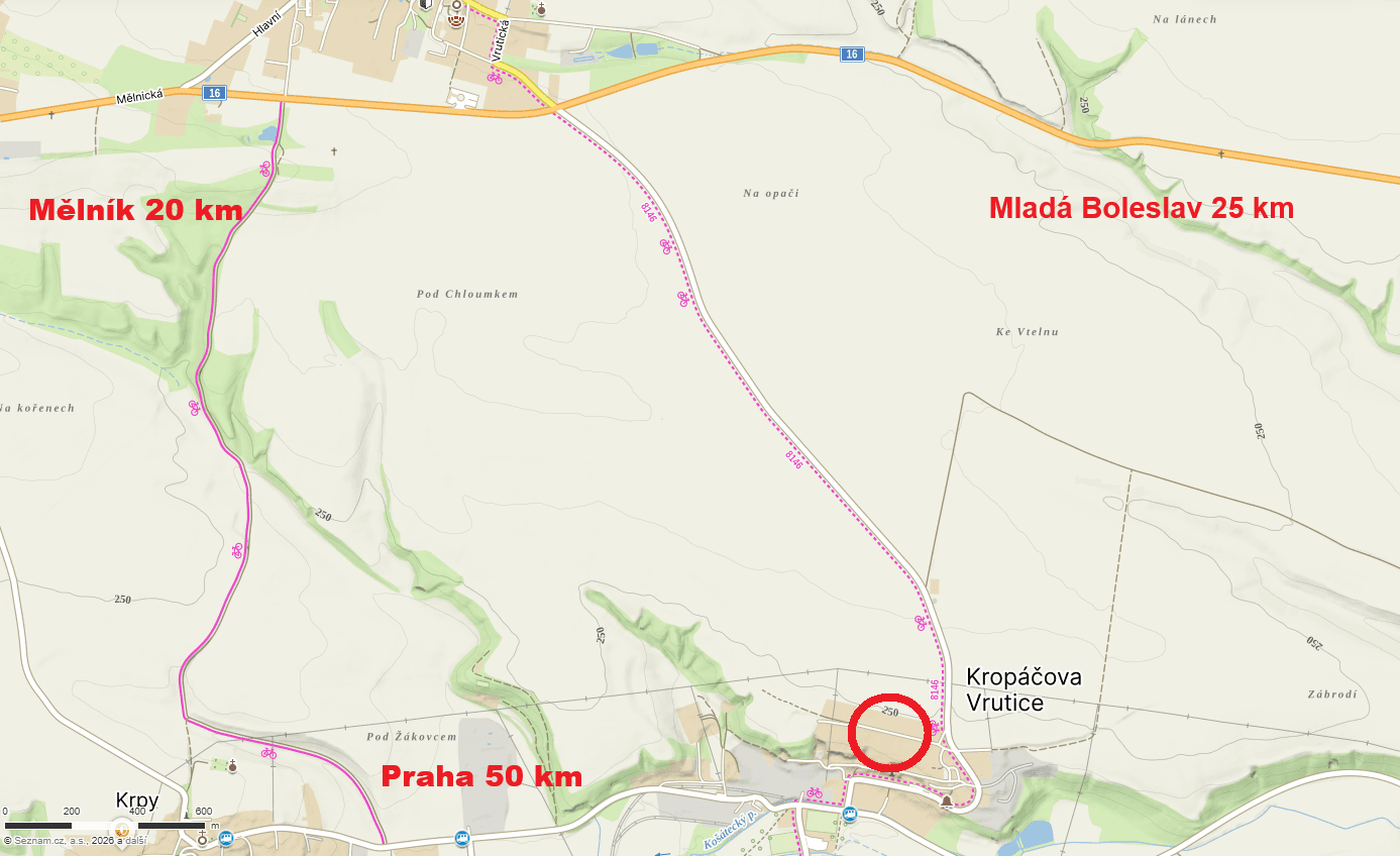 Prodej pozemku 812 m², Kropáčova Vrutice, Středočeský kraj Prodej pozemku 812 m², Kropáčova Vrutice, Středočeský kraj