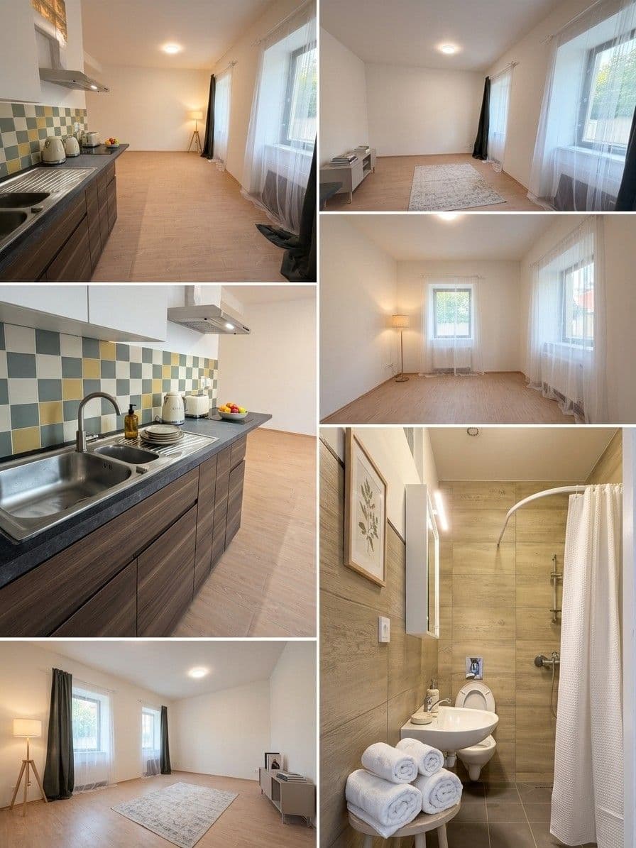 Pronájem bytu 1+kk 28 m², Tyršova, Škvorec, Středočeský kraj Pronájem bytu 1+kk 28 m², Tyršova, Škvorec, Středočeský kraj