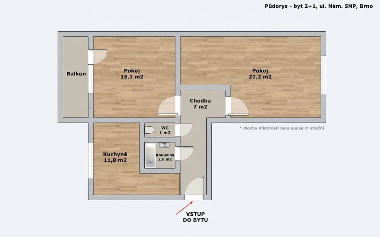 Pronájem bytu 2+1 55 m², náměstí SNP, Brno, Jihomoravský kraj Pronájem bytu 2+1 55 m², náměstí SNP, Brno, Jihomoravský kraj