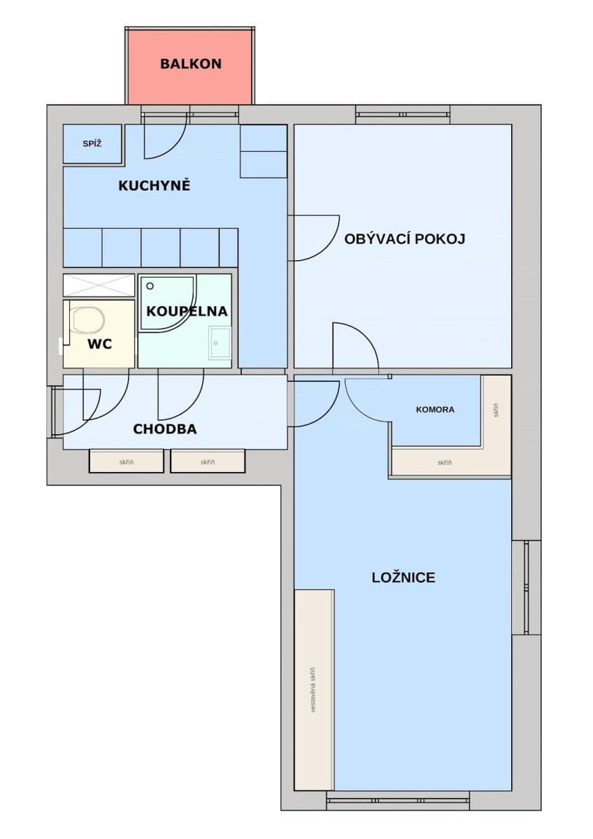 Pronájem bytu 2+1 55 m², Střimelická, Praha, Praha Pronájem bytu 2+1 55 m², Střimelická, Praha, Praha