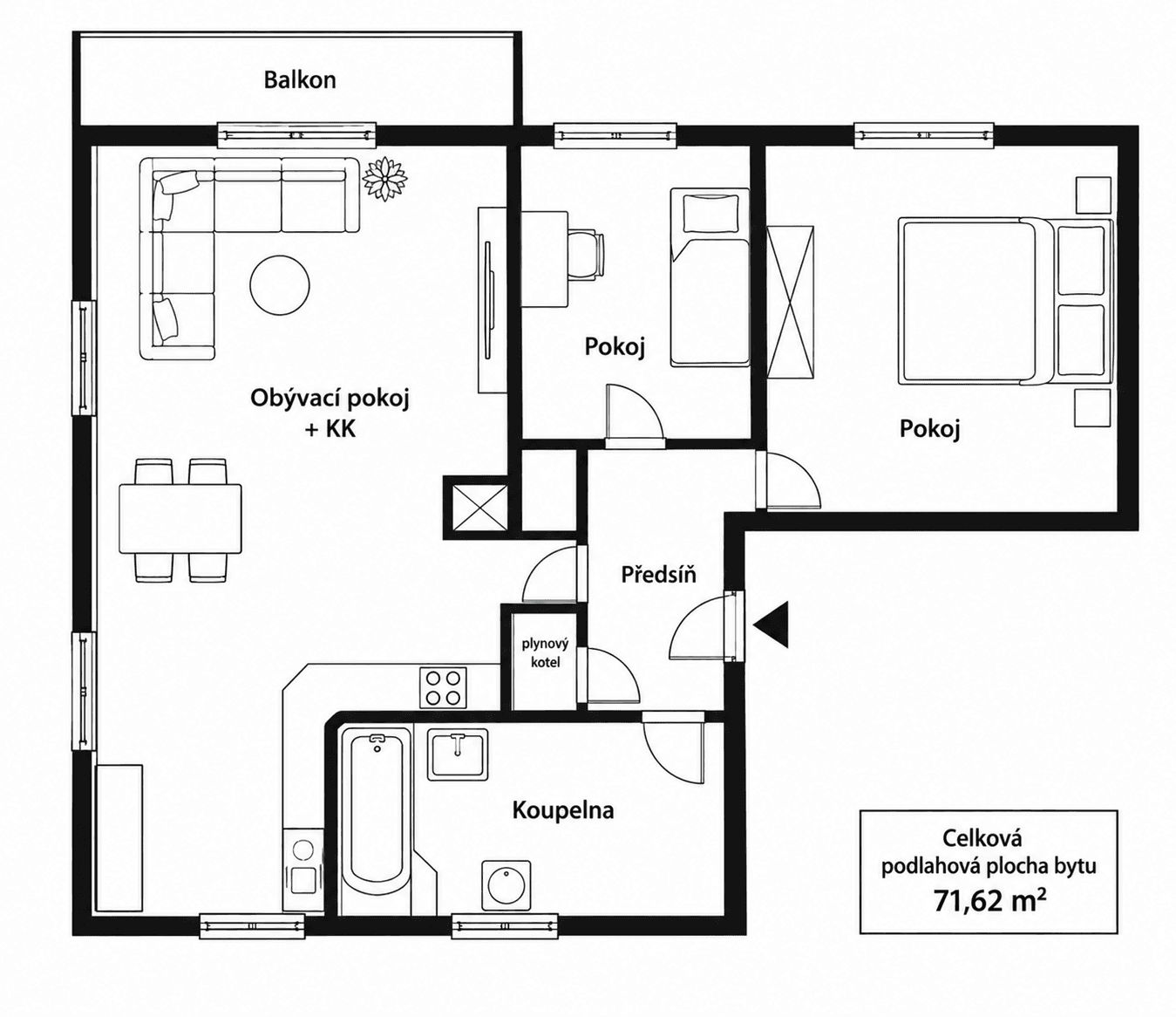 Prodej bytu 3+kk 72 m², Konopišťská, Praha, Praha Prodej bytu 3+kk 72 m², Konopišťská, Praha, Praha