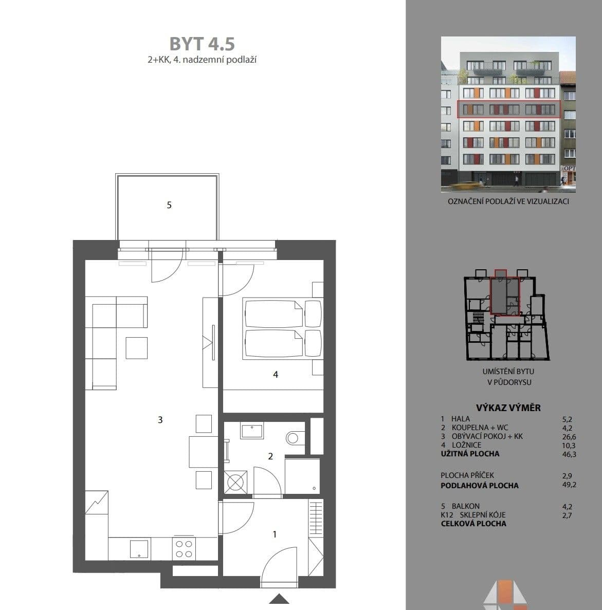 Prodej bytu 2+kk 49 m², Vranovská, Brno, Jihomoravský kraj Prodej bytu 2+kk 49 m², Vranovská, Brno, Jihomoravský kraj