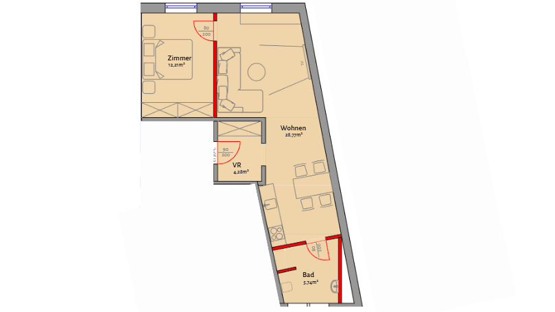 Pronájem bytu 2+1 51 m², Kinkstraße 23, Kufstein, Tyrolsko Pronájem bytu 2+1 51 m², Kinkstraße 23, Kufstein, Tyrolsko