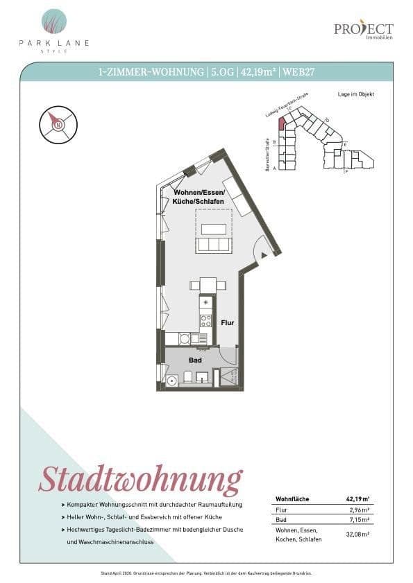 Pronájem bytu 1+1 43 m², Ludwig-Feuerbach Str. 4, Nuernberg, Bavorsko Pronájem bytu 1+1 43 m², Ludwig-Feuerbach Str. 4, Nuernberg, Bavorsko