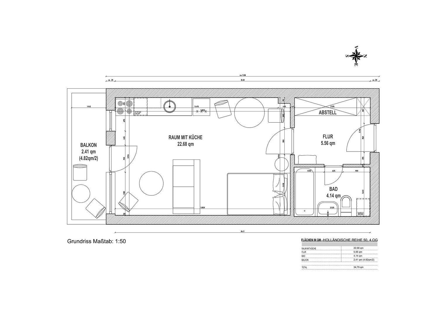 Prodej bytu 1+1 35 m², Holländische Reihe 50, Hamburg, Hamburg Prodej bytu 1+1 35 m², Holländische Reihe 50, Hamburg, Hamburg