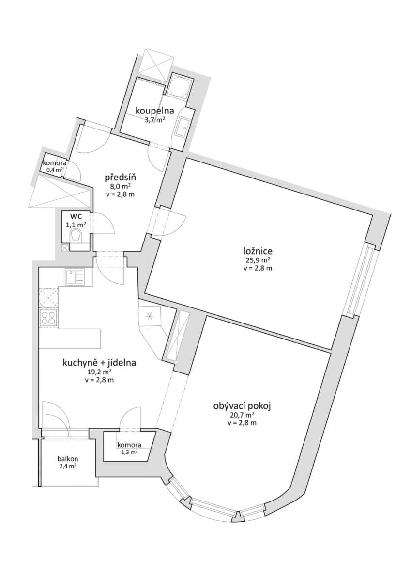 Pronájem bytu 2+1 83 m², U Libeňského pivovaru, Praha, Praha Pronájem bytu 2+1 83 m², U Libeňského pivovaru, Praha, Praha