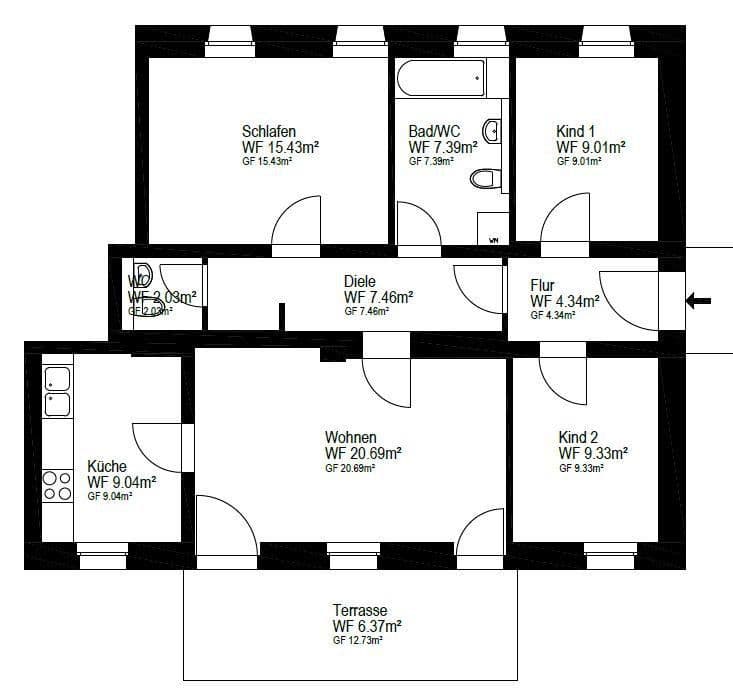 Prodej bytu 4+1 92 m², Kirchplatz 4a, Bannewitz, Sasko Prodej bytu 4+1 92 m², Kirchplatz 4a, Bannewitz, Sasko