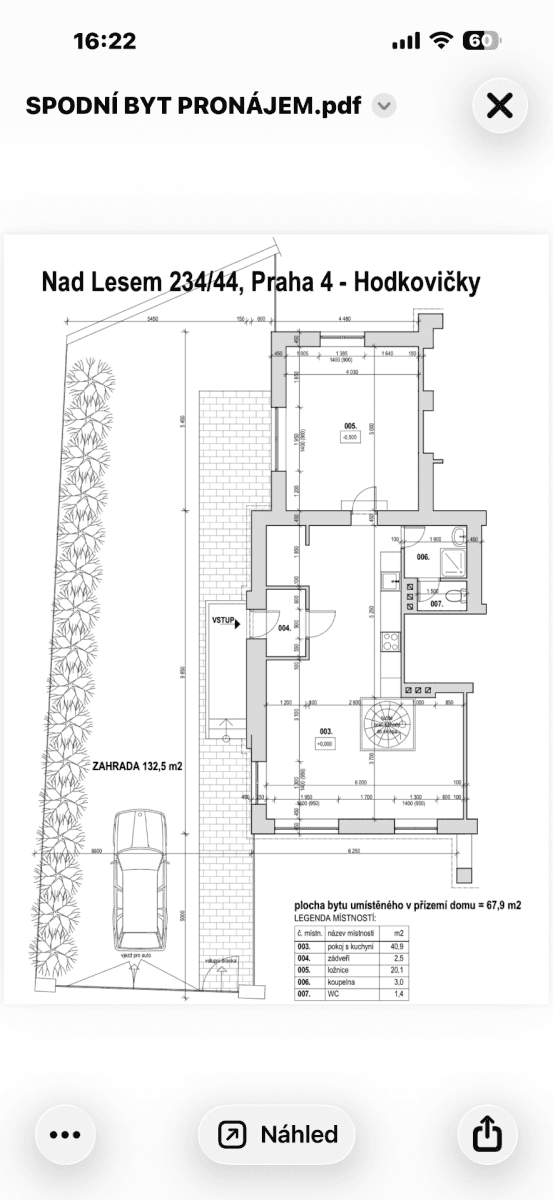 Pronájem bytu 2+kk 75 m², Nad Lesem, Praha, Praha Pronájem bytu 2+kk 75 m², Nad Lesem, Praha, Praha