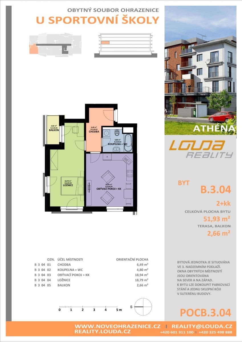 Pronájem bytu 2+kk 52 m², U Sportovní školy, Pardubice, Pardubický kraj Pronájem bytu 2+kk 52 m², U Sportovní školy, Pardubice, Pardubický kraj