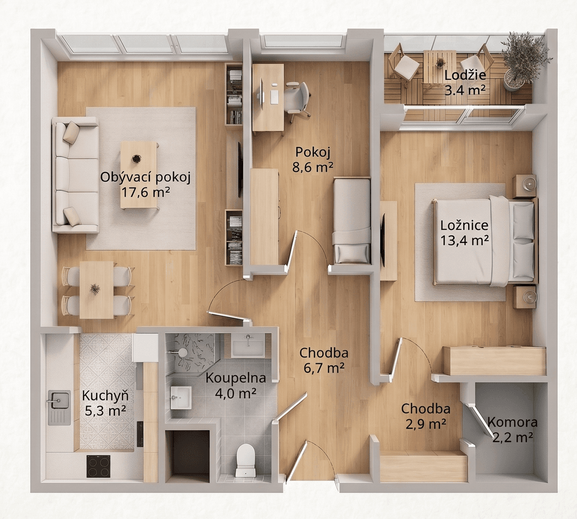 Pronájem bytu 3+kk 62 m², V Průčelí, Praha, Praha Pronájem bytu 3+kk 62 m², V Průčelí, Praha, Praha