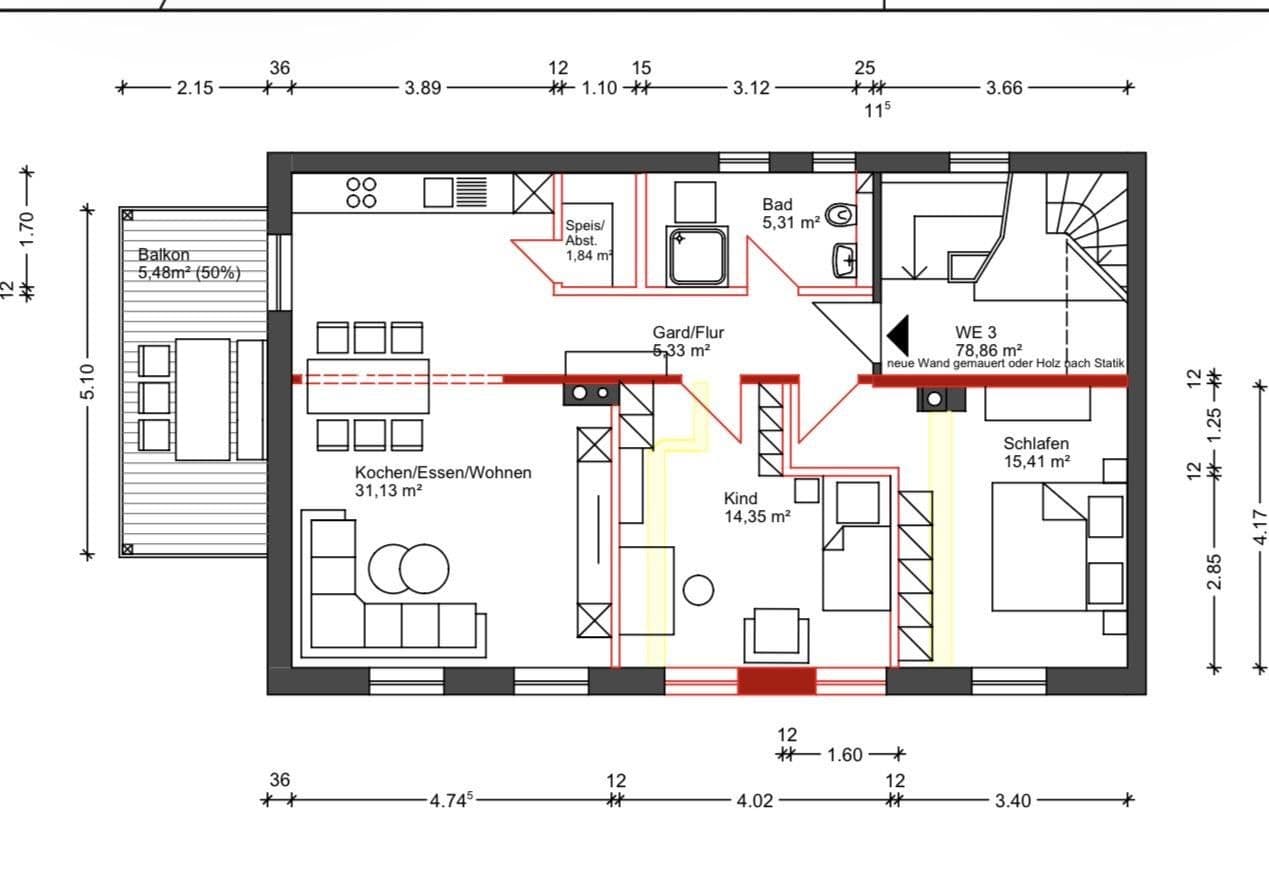 Pronájem bytu 3+1 78 m², Theaterstraße 1, Hof, Bavorsko Pronájem bytu 3+1 78 m², Theaterstraße 1, Hof, Bavorsko
