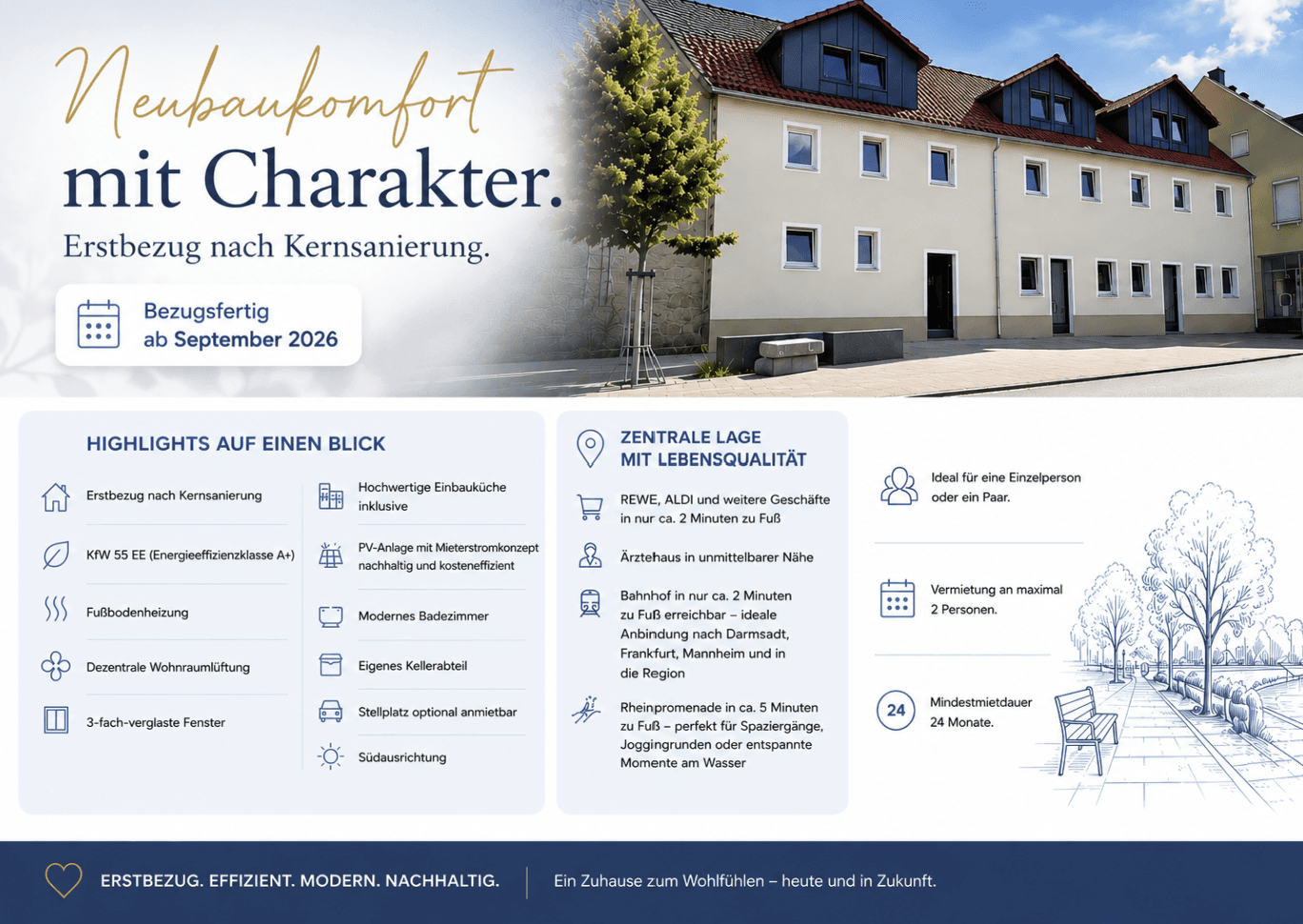 Pronájem bytu 2+kk 62 m², Magdalenenstraße 1, Gernsheim, Hessen Pronájem bytu 2+kk 62 m², Magdalenenstraße 1, Gernsheim, Hessen
