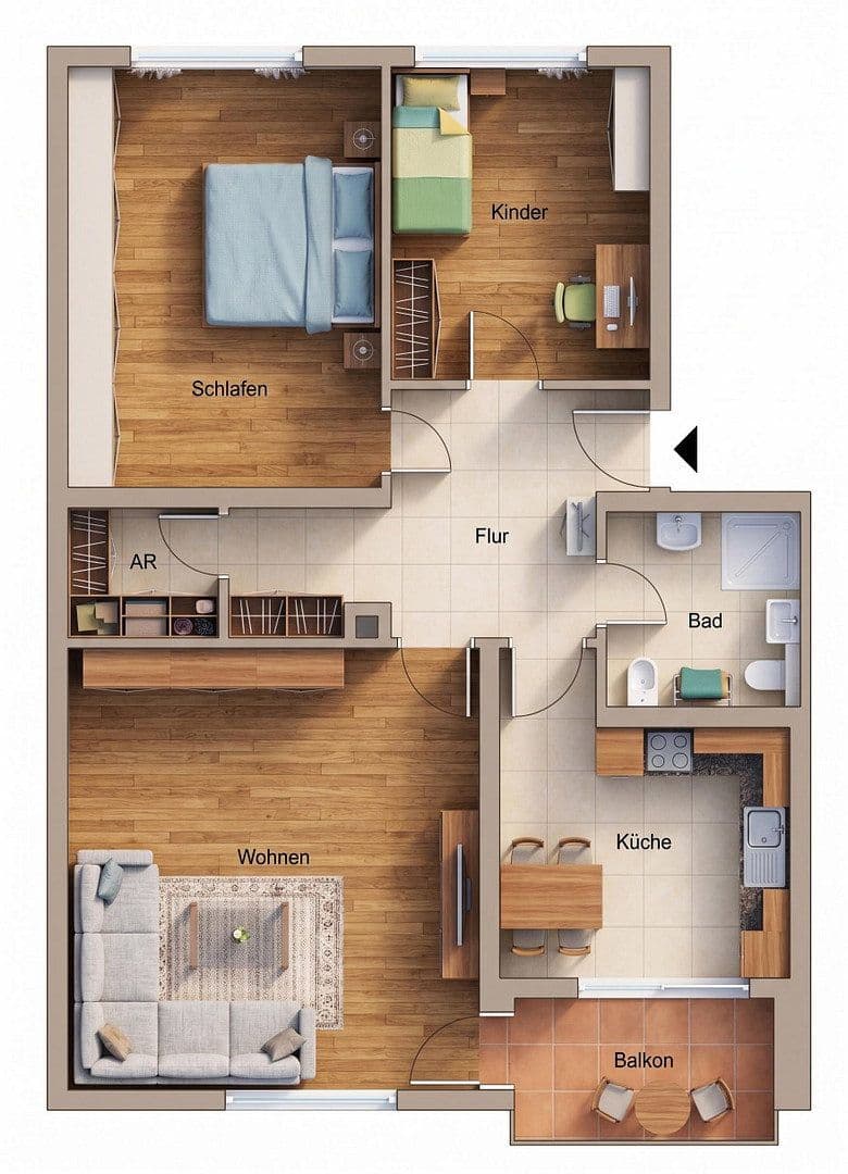 Pronájem bytu 3+1 93 m², Mergenthauer Weg 50, Friedberg, Bavorsko Pronájem bytu 3+1 93 m², Mergenthauer Weg 50, Friedberg, Bavorsko
