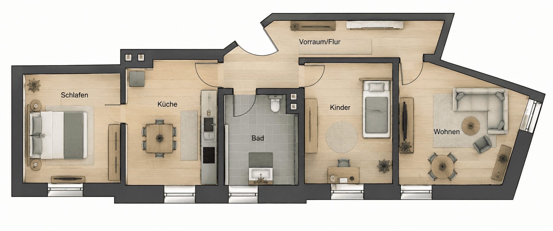 Pronájem bytu 3+1 81 m², Wirsungstraße 21, Augsburg, Bavorsko Pronájem bytu 3+1 81 m², Wirsungstraße 21, Augsburg, Bavorsko