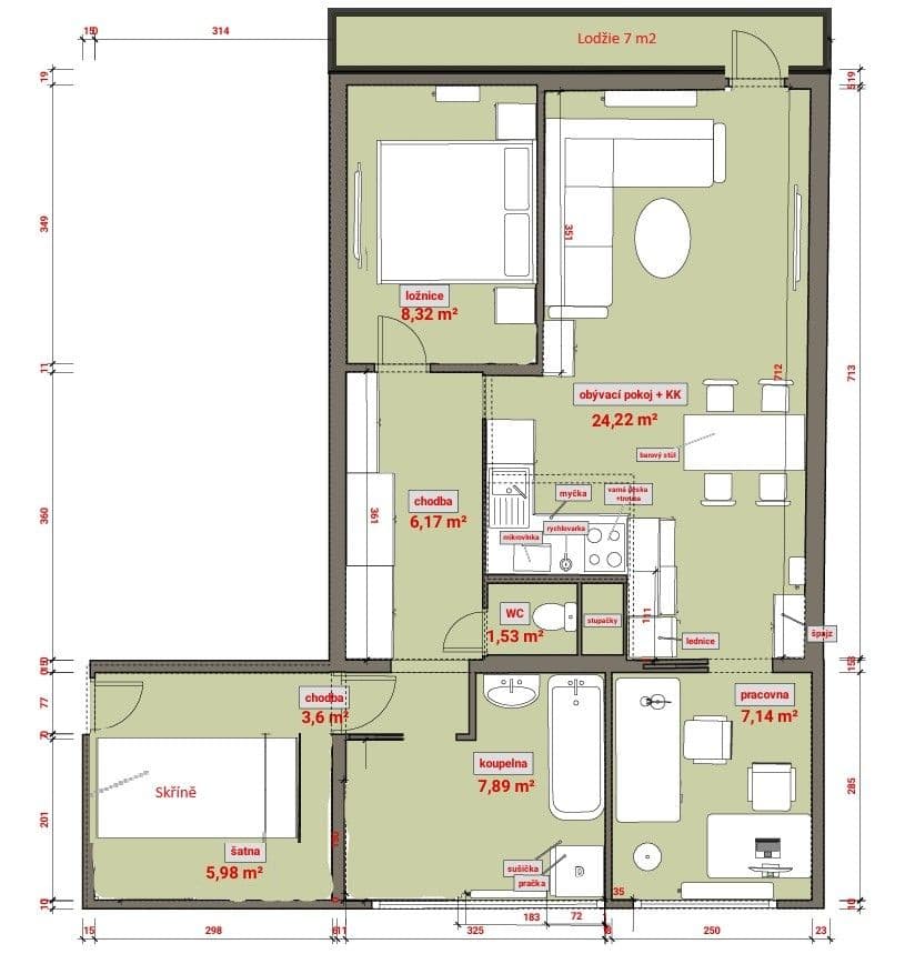 Pronájem bytu 3+kk 67 m², Vršovická, Praha, Praha Pronájem bytu 3+kk 67 m², Vršovická, Praha, Praha