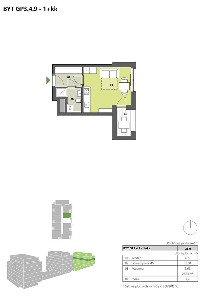 Prodej bytu 1+kk 29 m², Na Palouku, Praha, Praha Prodej bytu 1+kk 29 m², Na Palouku, Praha, Praha