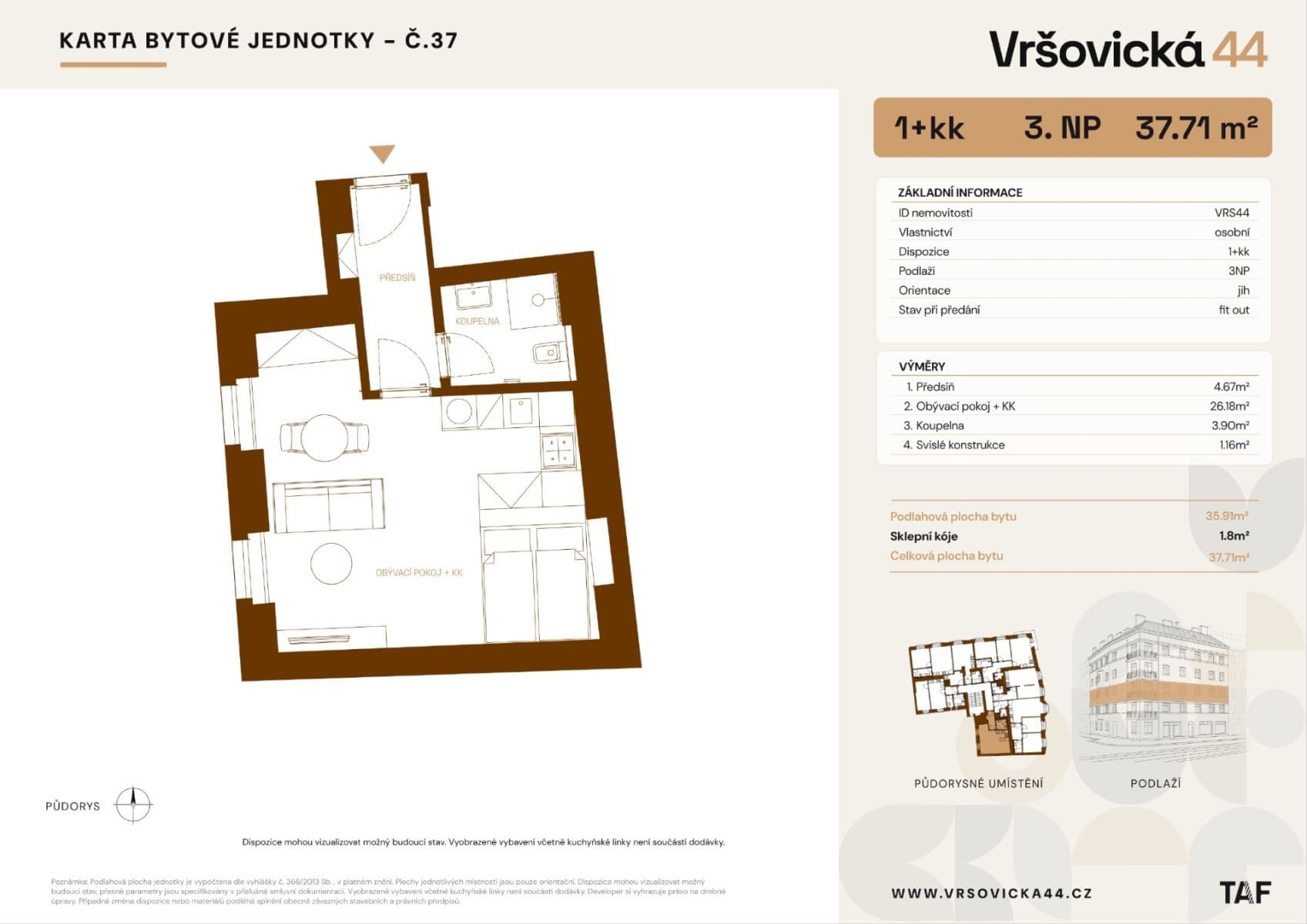 Prodej bytu 1+kk 38 m², Vršovická, Praha, Praha Prodej bytu 1+kk 38 m², Vršovická, Praha, Praha